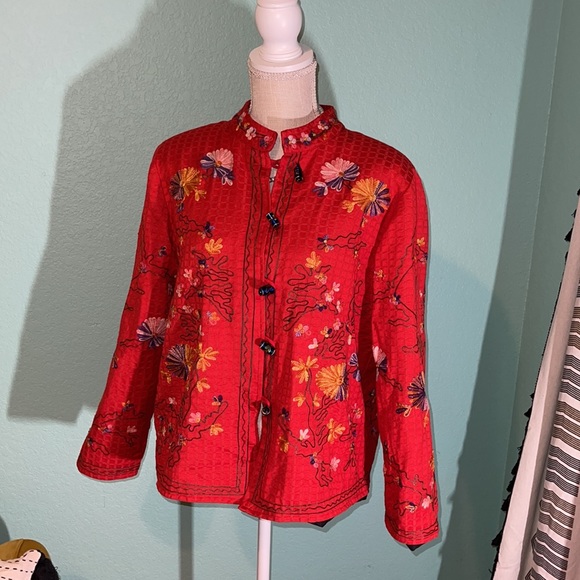 Vintage Japanese Style Embroidered Jacket Size Medium Large - Picture 11 of 12